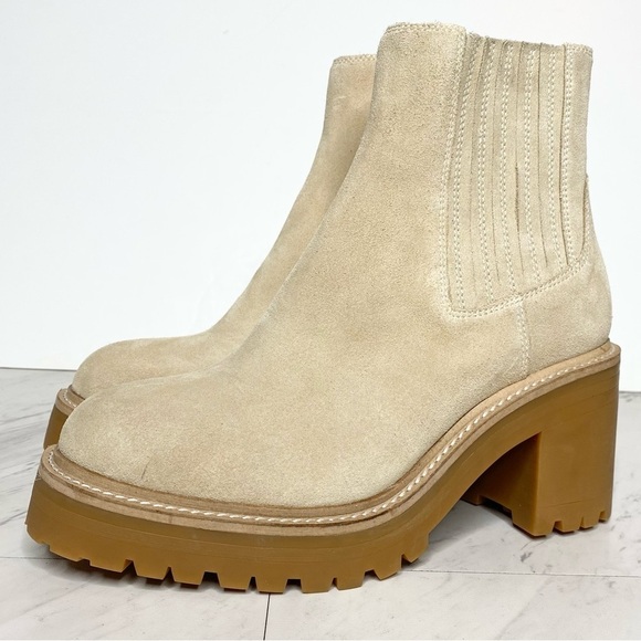 New! Jeffrey Campbell Tuckee Sand Suede Lug Sole Bootie 10 - Picture 1 of 16